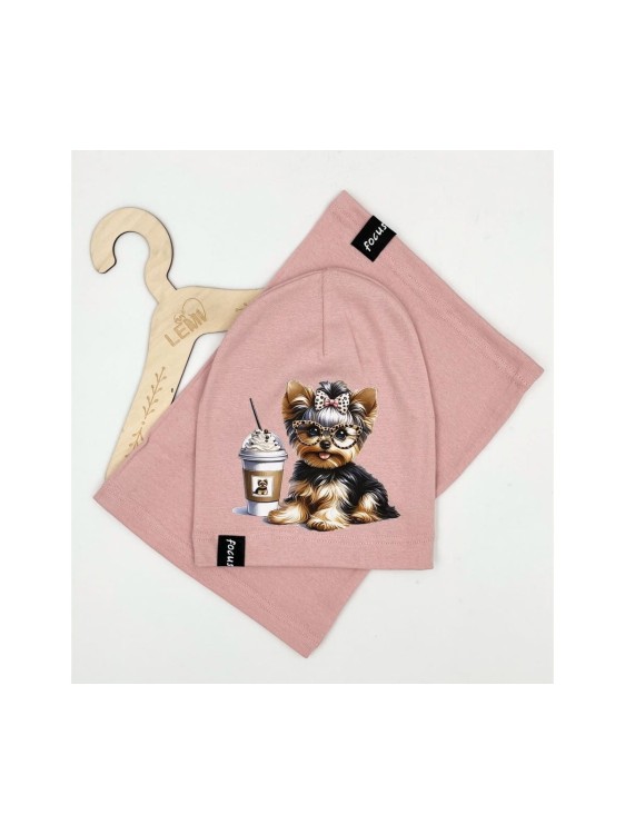 Komplet czapka plus komin dla dziewczynki wiosna polski PIES 4-14 lat