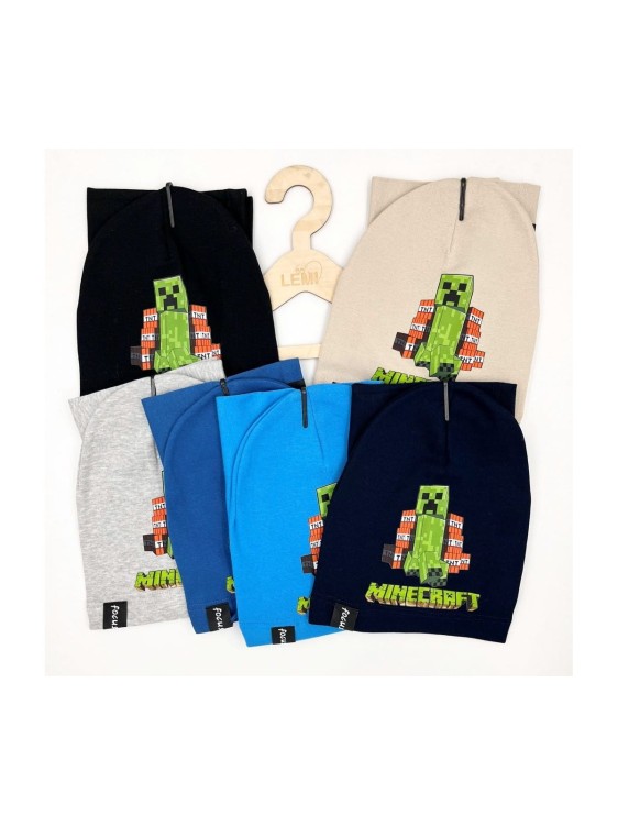 Komplet chłopięcy czapka plus komin wiosna Minecraft 3 Focus 4-14 lat