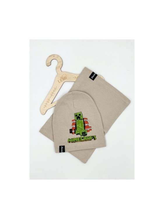 Komplet chłopięcy czapka plus komin wiosna Minecraft 3 Focus 4-14 lat