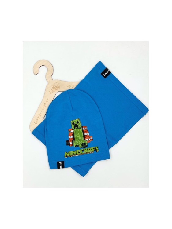 Komplet chłopięcy czapka plus komin wiosna Minecraft 3 Focus 4-14 lat