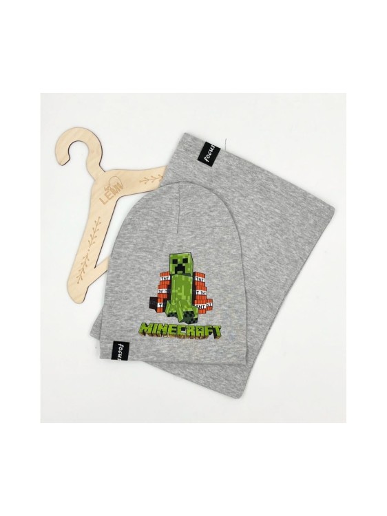 Komplet chłopięcy czapka plus komin wiosna Minecraft 3 Focus 4-14 lat
