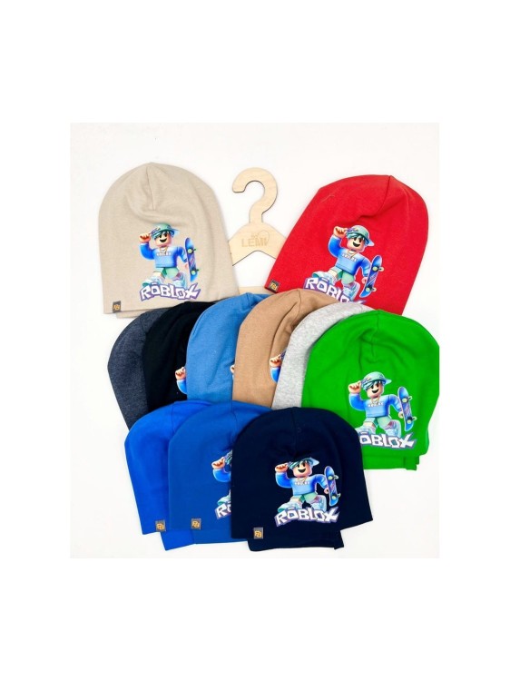 Komplet chłopięcy czapka plus komin bawełna polski wiosna ROBLOX 3-8 LAT