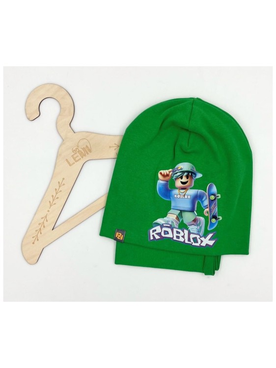 Komplet chłopięcy czapka plus komin bawełna polski wiosna ROBLOX 3-8 LAT