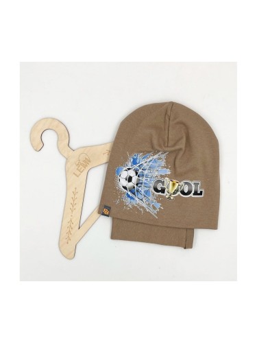 Komplet chłopięcy czapka plus komin bawełna polski PIŁKA NOŻNA 3-8 lat