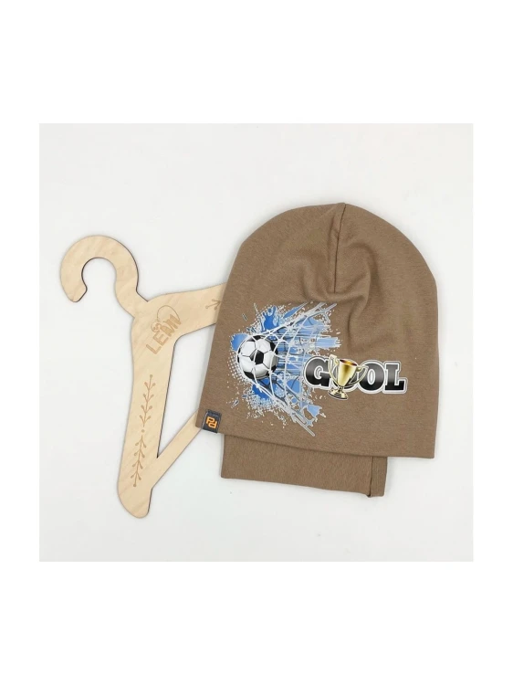 Komplet chłopięcy czapka plus komin bawełna polski PIŁKA NOŻNA 3-8 lat