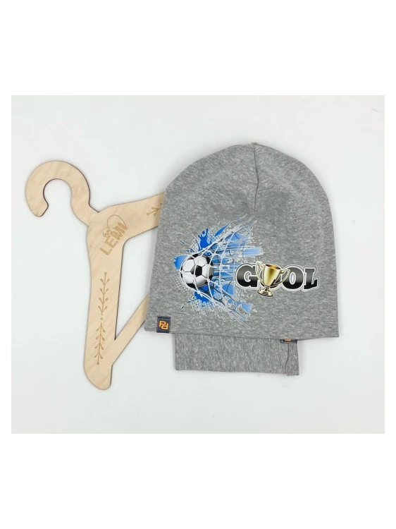 Komplet chłopięcy czapka plus komin bawełna polski PIŁKA NOŻNA 3-8 lat