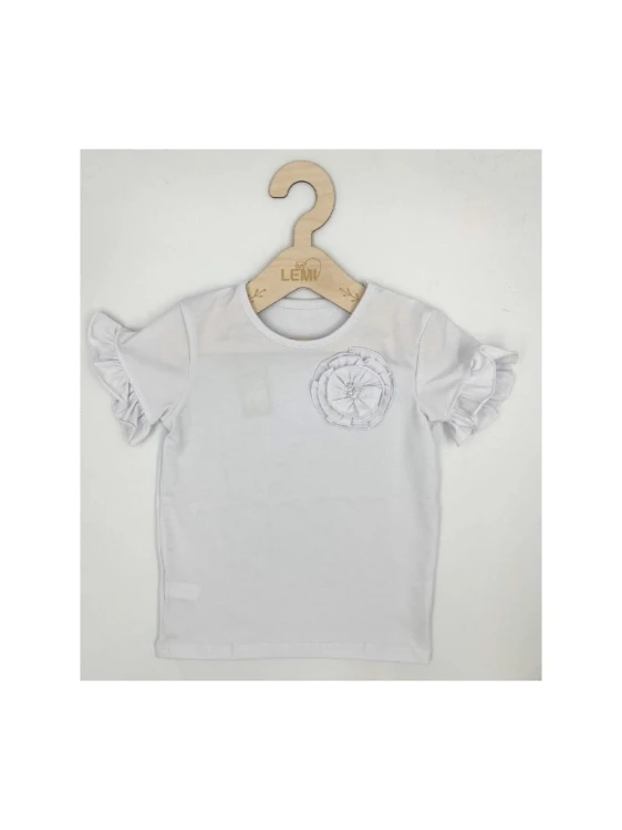 T-shirt dziewczęcy z kwiatkiem Aipi