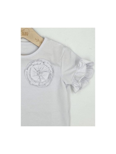 T-shirt dziewczęcy z kwiatkiem Aipi