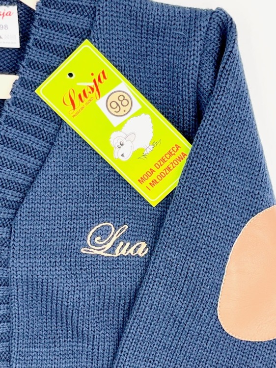 Sweter chłopięcy akrylowy guziki Lusja